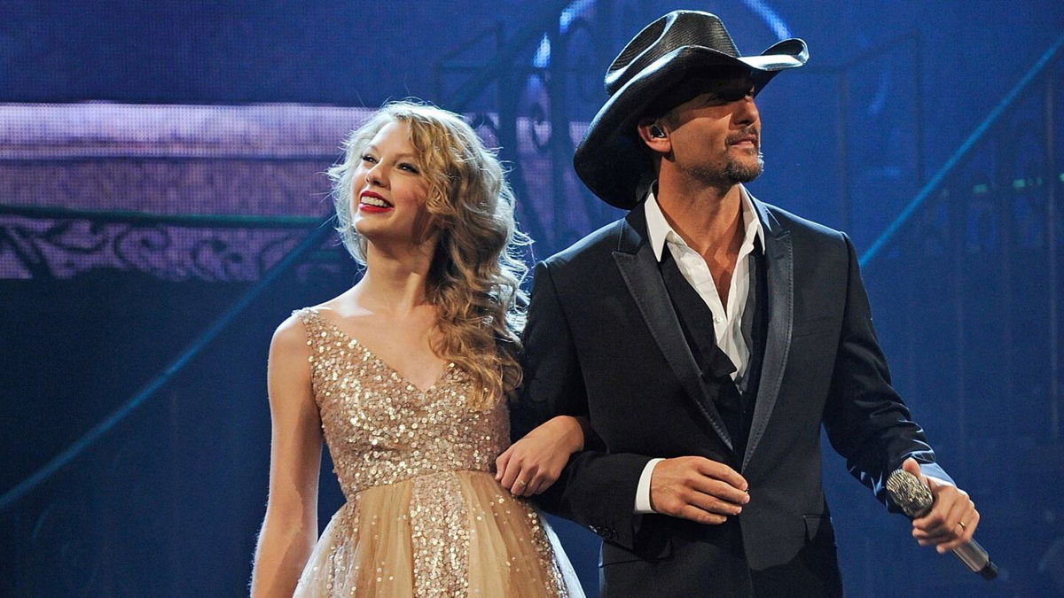 <i>Frederick Breedon IV/WireImage/Getty Images</i><br/>Taylor Swift and Tim McGraw in 2011.