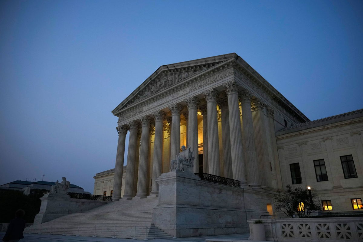 <i>Drew Angerer/Getty Images</i><br/>The U.S. Supreme Court is shown at dusk on June 28 in Washington