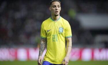 Antony looks on during a match between Brazil and Morocco in March.