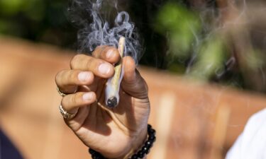 A customer smokes marijuana at a cannabis lounge in West Hollywood