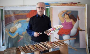 Colombian artist Fernando Botero has died at the age of 91. Botero is pictured posing in his studio in March 2012.