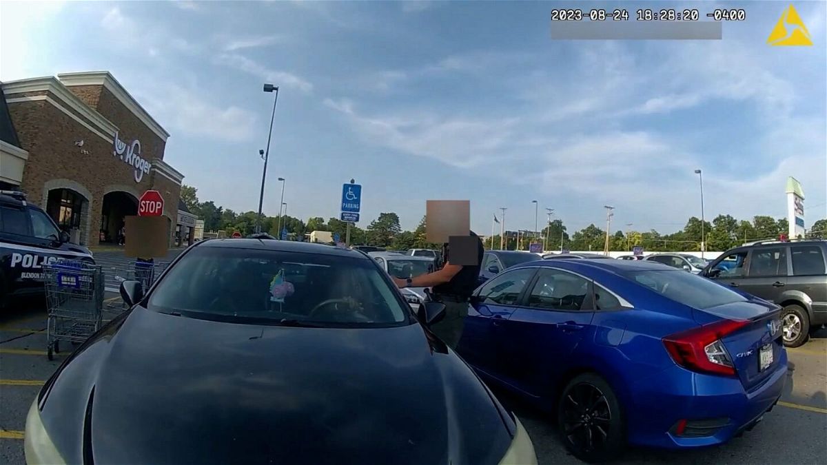 <i>Blendon Township Police Department</i><br/>Newly released police body camera footage shows a police officer firing seconds after a pregnant woman started driving as he was in front of her car