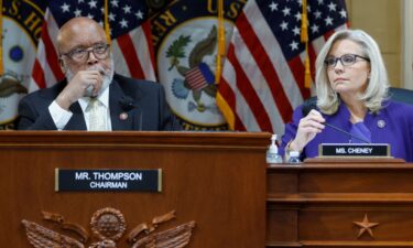 Committee Chairman Rep. Bennie Thompson speaks alongside Rep. Zoe Lofgren