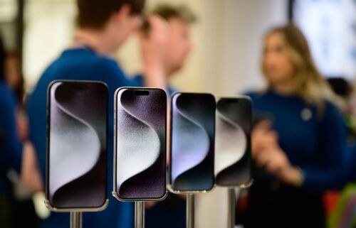iPhone 15 handsets go on sale at the Apple Store on September 22 in London