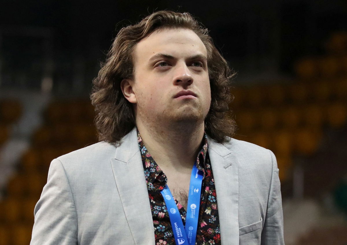 <i>Pavel Mikheyev/Reuters</i><br/>Carlsen looks on during a game at last year's World Rapid and Blitz Championships 2022 in Kazakhstan.