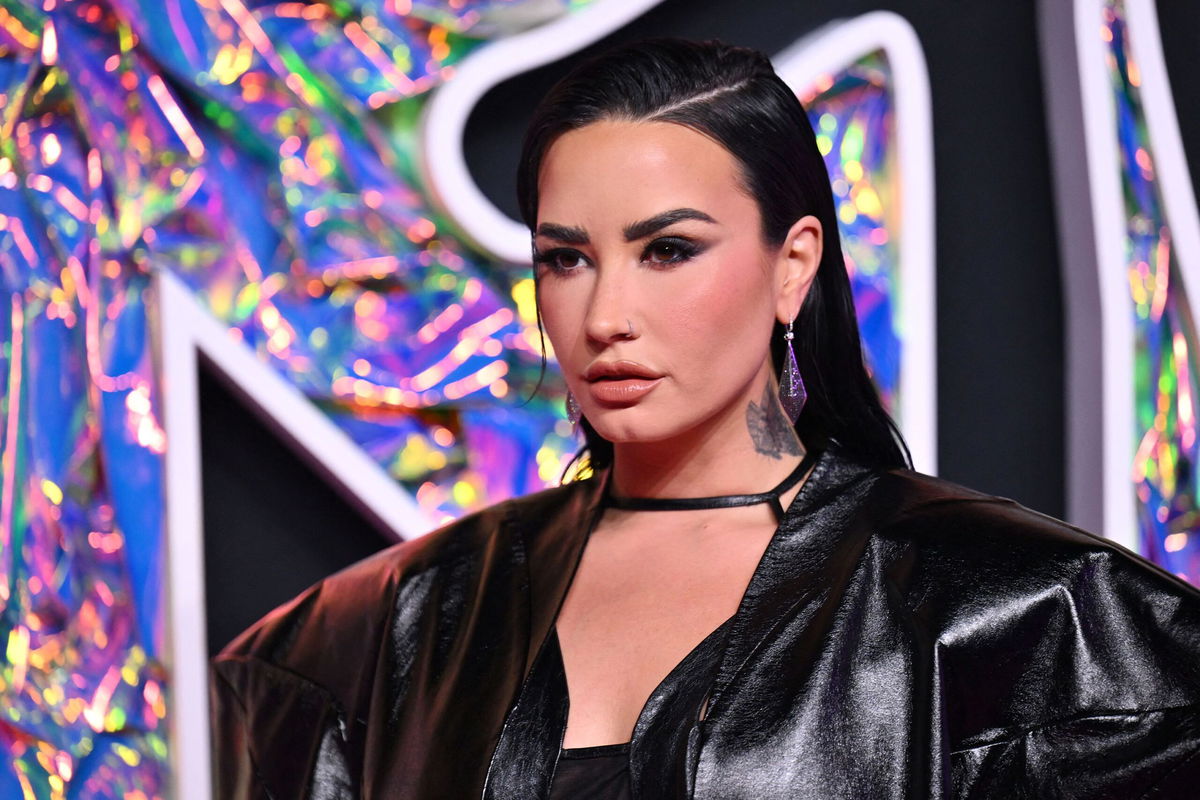 <i>Angela Weiss/AFP/Getty Images</i><br/>Demi Lovato arrives for the MTV Video Music Awards at the Prudential Center in Newark