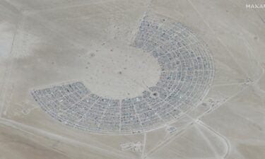 This satellite view shows an overview of the 2023 Burning Man festival