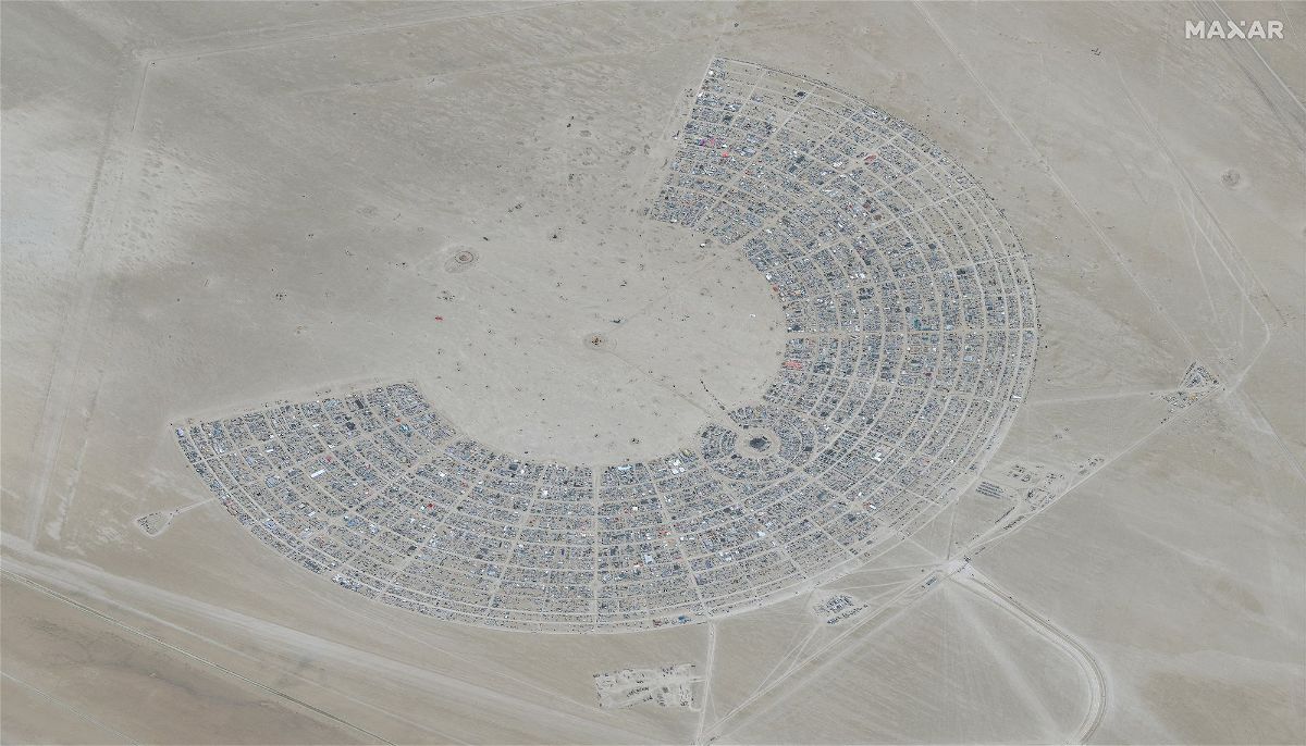 <i>Maxar Technologies/Reuters</i><br/>This satellite view shows an overview of the 2023 Burning Man festival