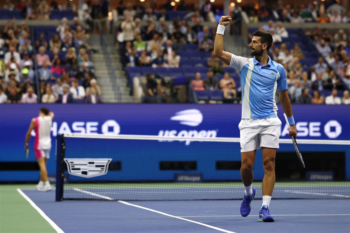 <i>Al Bello/Getty Images</i><br/>Novak Djokovic reached the final of the US Open after beating Ben Shelton.