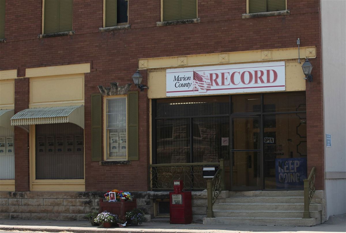 <i>John Hanna/AP</i><br/>The office of the Marion County Record was raided by police on August 11. The judge who signed off on a search warrant authorizing the raid of a newspaper office in Marion