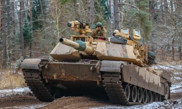 US Soldiers operate a M1A1 Abrams while conducting amphibious assault training during the Bull Run training exercise at Bemowo Piskie