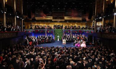 General view of the Nobel Prize Awards Ceremony at Stockholm Concert Hall on December 10