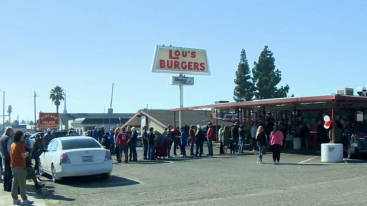 <i>KCRA</i><br/>A line formed at Lou's Burgers in North Highlands