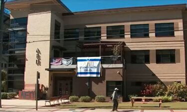 Georgia Tech police are investigating vandalism at a Jewish fraternity. Members of Alpha Epsilon Pi found the words “free Palestine” written beneath an Israeli banner.