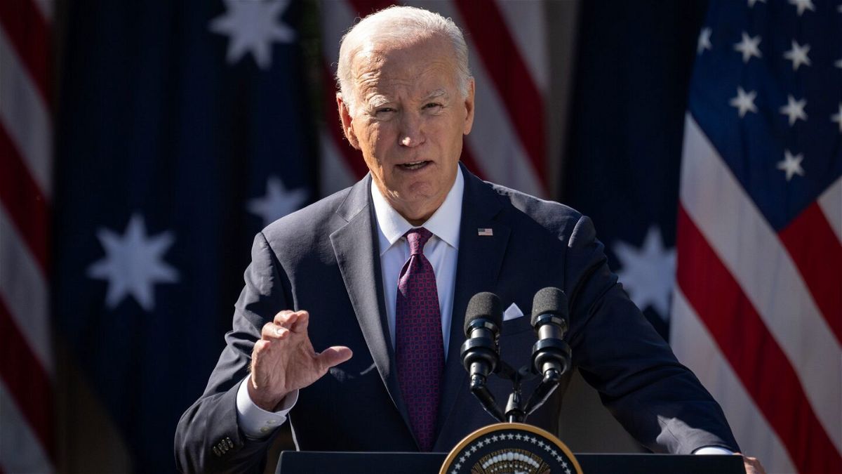 <i>Drew Angerer/Getty Images</i><br/>President Joe Biden holds a press conference with Prime Minister of Australia Anthony Albanese the Rose Garden at the White House on October 25