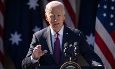President Joe Biden holds a press conference with Prime Minister of Australia Anthony Albanese the Rose Garden at the White House on October 25