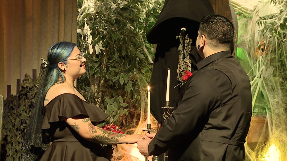 <i>KTNV</i><br/>Newlyweds Nancy and Eric Calderon decided Friday the 13th was the perfect day for them to tie the knot.