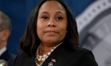 Fulton County District Attorney Fani Willis speaks during a news conference at the Fulton County Government building on August 14