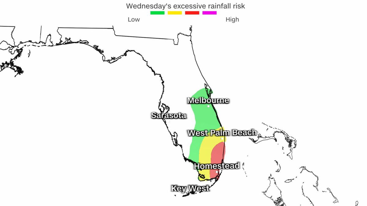 <i>CNN Weather</i><br/>A moderate risk of excessive rainfall is in place for portions of Florida on November 15.