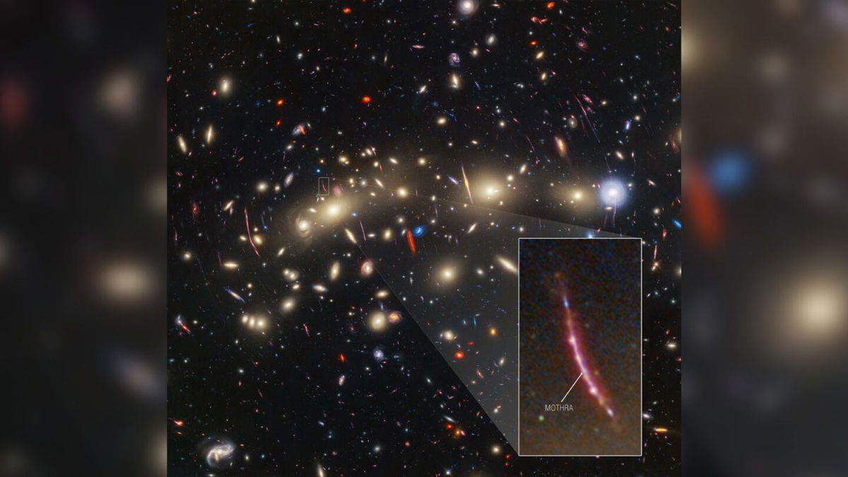 <i>NASA/ESA/CSA/STScI</i><br/>The Webb and Hubble composite image includes 