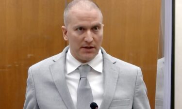 Former Minneapolis police officer Derek Chauvin addresses court in Minneapolis on June 25