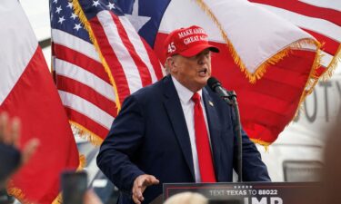 Former President Donald Trump visits the southern border with Gov. Greg Abbott in Edinburg