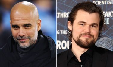 Pep Guardiola Magnus Carlsen met during an interview with Puma.