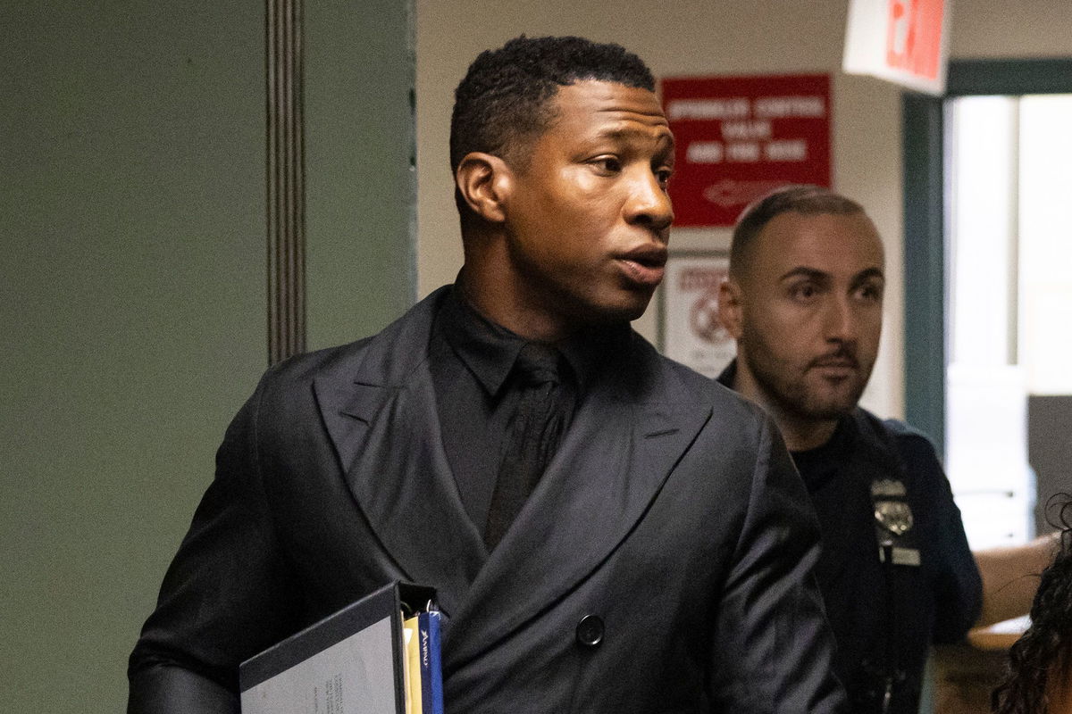 <i>Yuki Iwamura/AP</i><br/>Jonathan Majors arrives at court on December 4