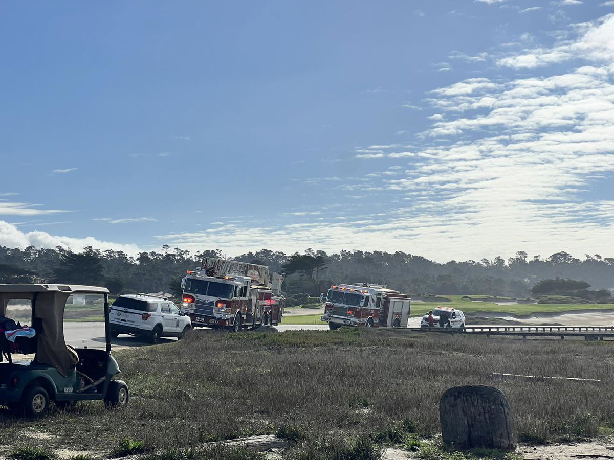 CAL FIRE and Pebble Beach Community Services District help rescue a surfer in distress on 17 Mile Drive and Ocean Street on Tuesday afternoon. 