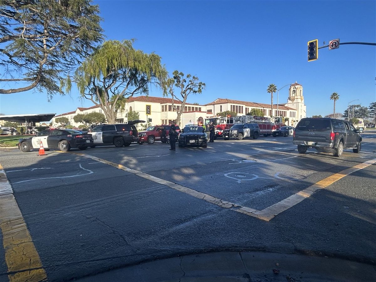 Two Salinas High students were hit by a car while in a crosswalk on Thursday morning