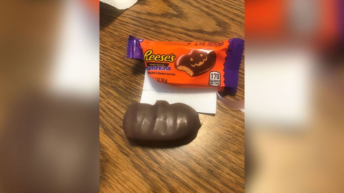 The picture on the packaging of the Reese's Peanut Butter Pumpkins product that Kelley purchased. She is suing Hershey, the maker of Reese's.