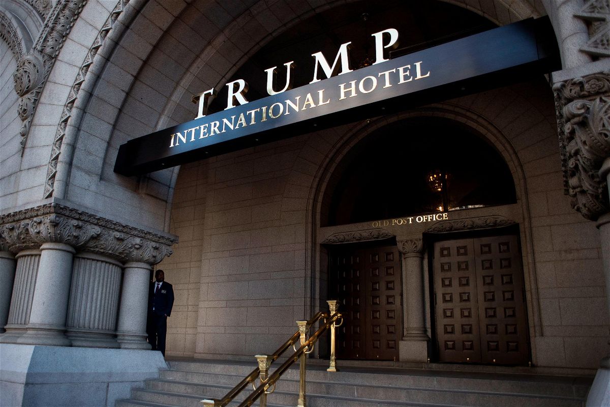 <i>Gabriella Demczuk/Getty Images</i><br/>An exterior view of the entrance to the then-Trump International Hotel at the Old Post Office on October 26