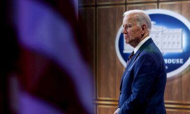 President Joe Biden listens at an event at the South Court Auditorium in the Eisenhower Executive Office Building at the White House on October 23