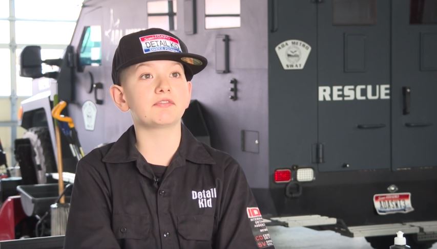 <i>KIVI via CNN Newsource</i><br/>Steven Thompson is the world's youngest certified car detailer