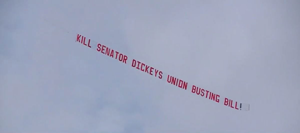 <i>KCCI via CNN Newsource</i><br/>Some Iowa teamsters descended on the Iowa Statehouse