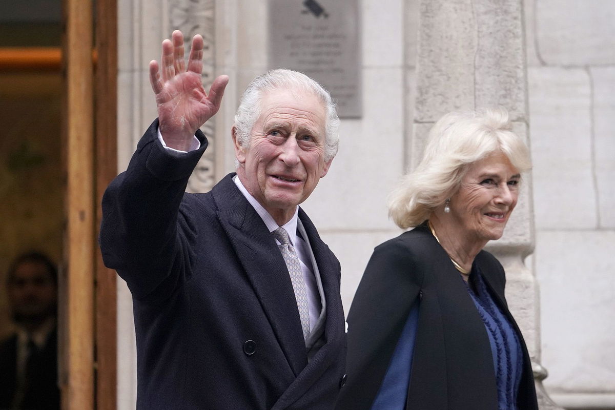 <i>Alberto Pezzali/AP</i><br/>King Charles and Queen Camilla are seen here leaving a London hospital last week.