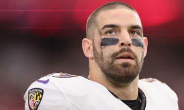 Tight end Mark Andrews of the Baltimore Ravens appears during a game at State Farm Stadium