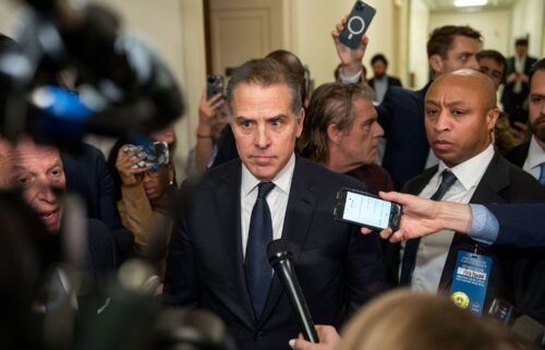 Hunter Biden departs a House Oversight Committee meeting at Capitol Hill on January 10