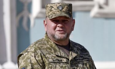 Valerii Zaluzhnyi is pictured at a ceremony marking Ukraine's Independence Day in Kyiv in August 2023.