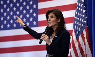 Nikki Haley speaks during a campaign event on February 12