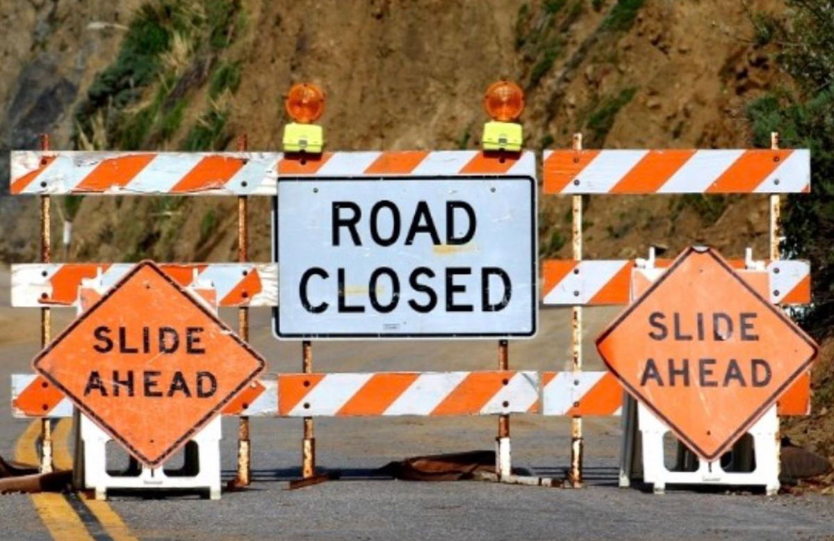 Emergency services for road closure in Big Sur on Friday