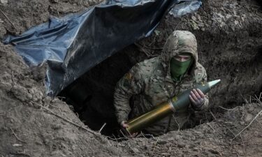 A 122mm howitzer D-30 is fired in Donetsk region.