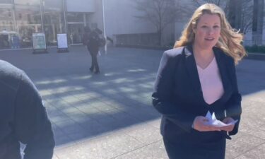 Pro-Trump lawyer Stefanie Lambert leaves the DC Superior Court on March 19