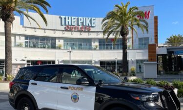 Police were called to the Pike Outlets in Long Beach on Saturday after a brawl broke out in the midst of a huge mob of teenagers.