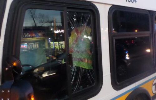An MBTA bus was damaged by another driver during a road rage incident.