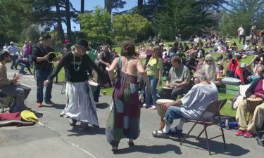 Hundreds gathered on Hippie Hill Saturday to celebrate marijuana