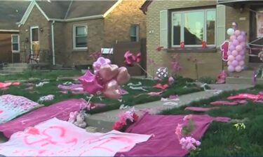 Dozens of community members gathered outside the home of Maxwell Anderson