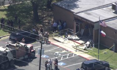 A branch of the Texas Department of Public Safety in Brenham was damaged when a truck crashed into the entrance.