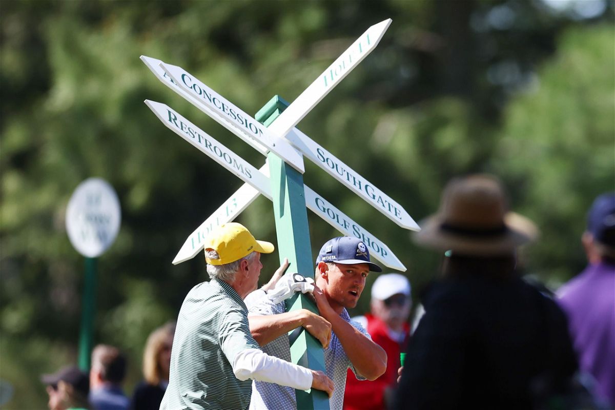 Bryson DeChambeau tears Augusta signpost from ground to set up magnificent  Masters escape shot – KION546