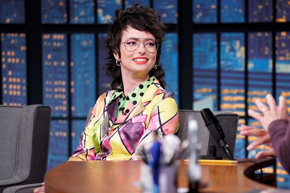 <i>Lloyd Bishop/NBC/Getty Images via CNN Newsource</i><br/>Sarah Sherman on 'Late Night with Seth Meyers' in 2022.